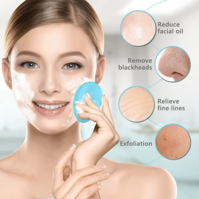 Alt view image 4 of 7 - 2pcs Silicone Facial Cleansing Soft Massaging Brush Face Massager & Storage Case