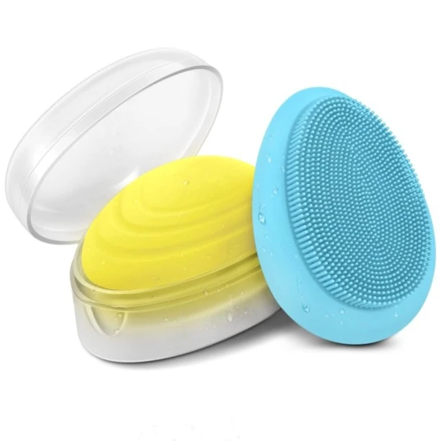 Alt view image 7 of 7 - 2pcs Silicone Facial Cleansing Soft Massaging Brush Face Massager & Storage Case