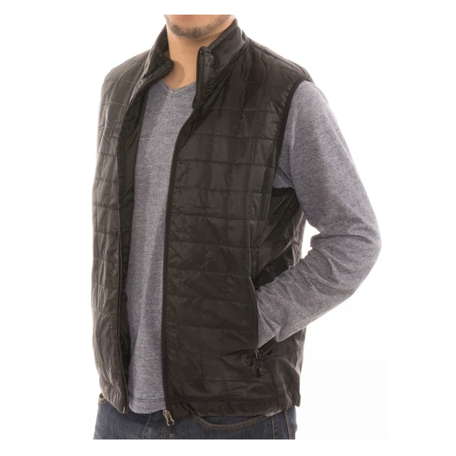 Alt view image 2 of 5 - Men's Puffer Quilted Water Repellent Full Zipper Packable Vest Jacket Coat - Black - Small