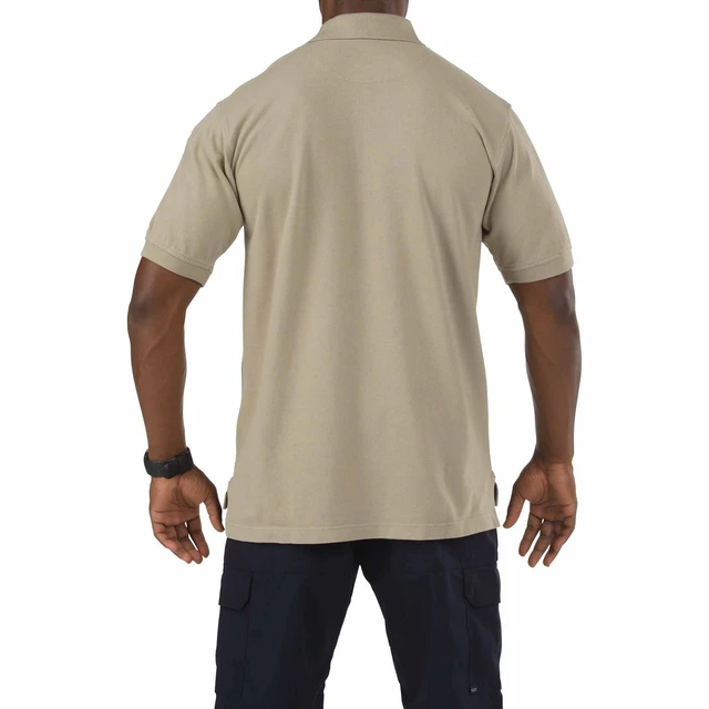 Alt view image 2 of 4 - 5.11 Men's Professional S/S Three Button Cotton Polo Shirt 41060 Silver Tan XS