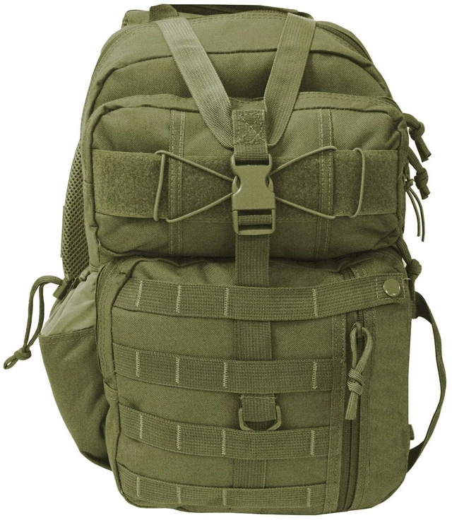Alt view image 3 of 4 - Every Day Carry Tactical Sling Day Pack MOLLE Hydration Ready Hiking BackPack - Olive Drab Green