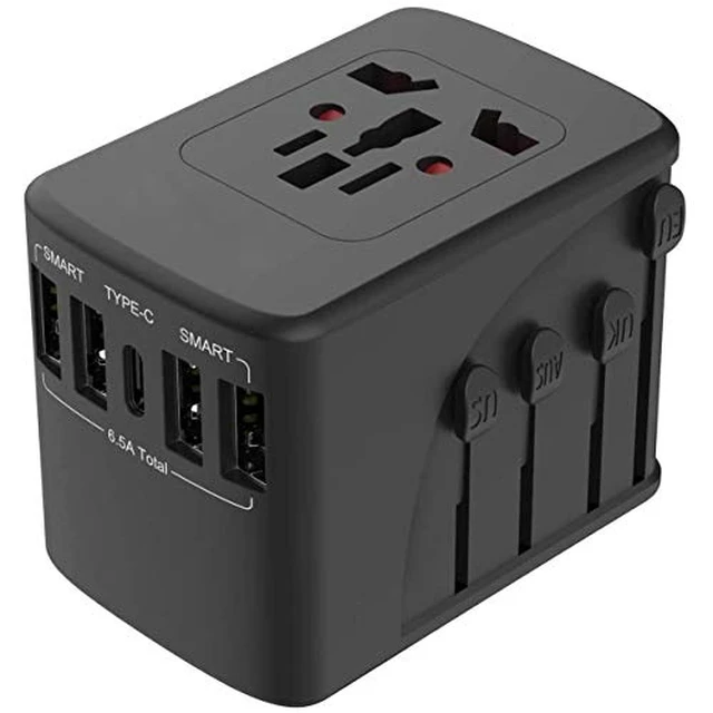 Alt view image 2 of 3 - Travel Adapter 2000W Universal Plug Adapter for Worldwide Travel 4 USB Ports