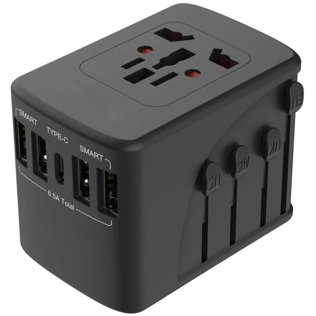 Alt view image 3 of 3 - Travel Adapter 2000W Universal Plug Adapter for Worldwide Travel 4 USB Ports