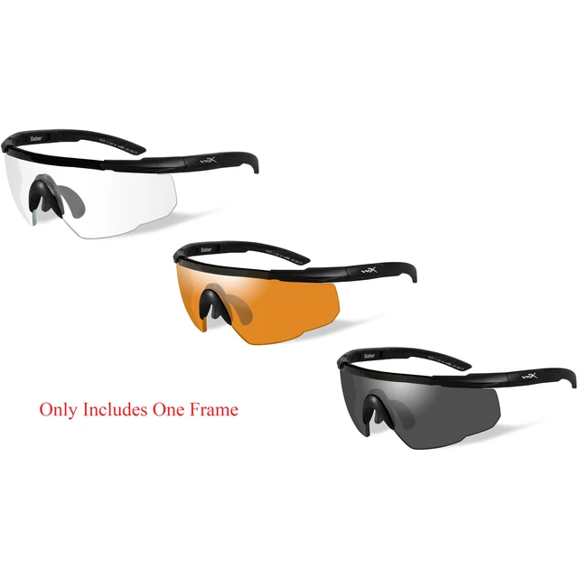 Alt view image 5 of 6 - Wiley X Saber Advanced Sunglasses Ballistic Eyewear - Smoke Grey / Clear / Light Rust Lens