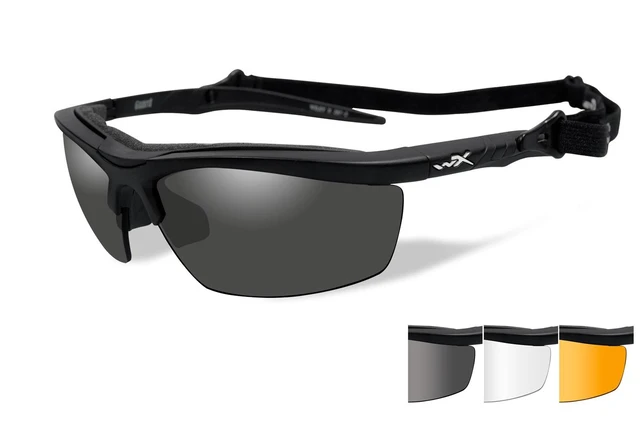 Main image of WileyX 4006 Guard Sunglasses Matte Black Interchangeable 3 Lens Clear/Rust/Grey