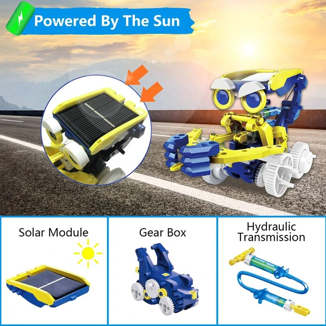 Alt view image 4 of 6 - Solar Power Robot Kit 11-in-1 Kids STEM Electronic Learning Toy Ages 8+ New
