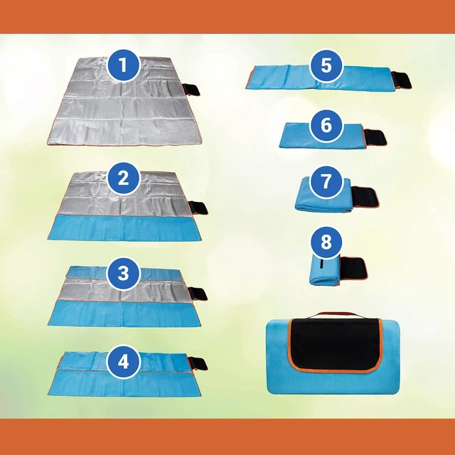 Alt view image 2 of 6 - Picnic Outdoor Blanket Waterproof Sandproof Triple Layers Extra Large - 78"x78"