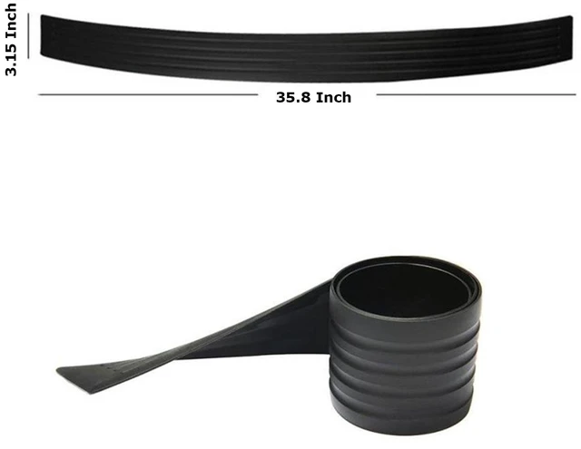 Alt view image 4 of 4 - Universal Car Rear Bumper Protector Guard Black Rubber Anti-Scratch Trim Cover