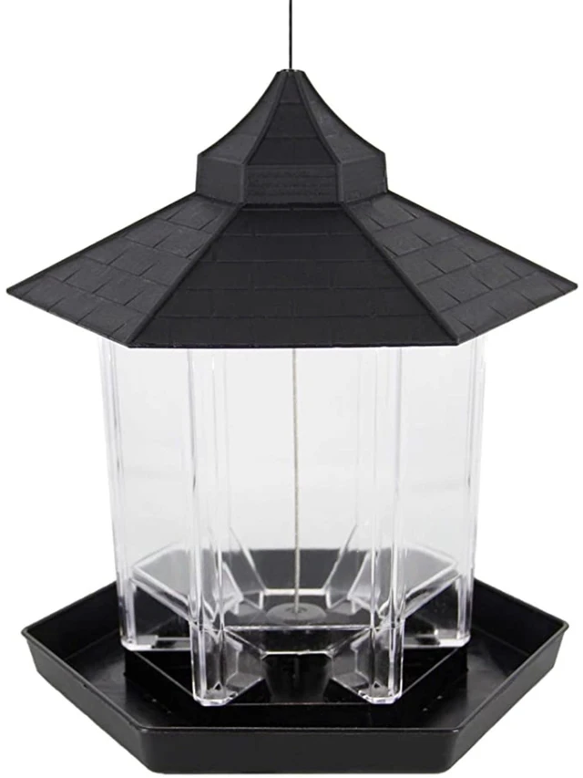 Main image of Wild Bird Feeder Outdoor Hanging Squirrel Proof Hexagon Panorama Hopper Yard New
