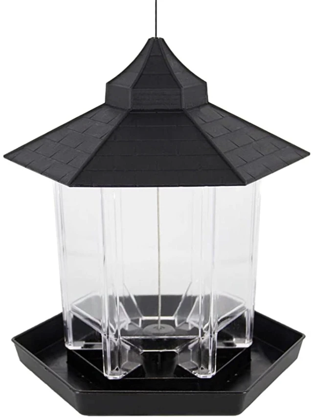 Alt view image 3 of 3 - Wild Bird Feeder Outdoor Hanging Squirrel Proof Hexagon Panorama Hopper Yard New