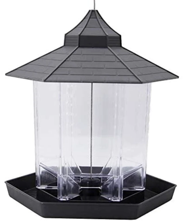 Alt view image 3 of 4 - Wild Bird Feeder Outdoor Hanging Squirrel Proof Hexagon Panorama Hopper Yard New