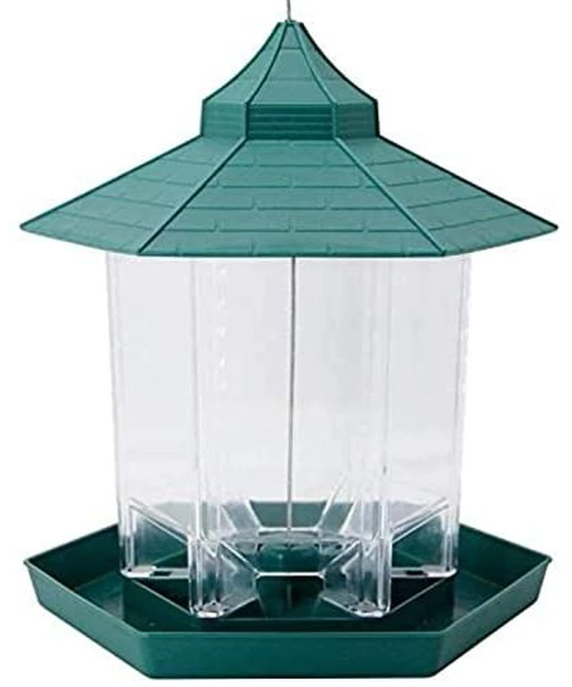 Alt view image 2 of 4 - Wild Bird Feeder Outdoor Hanging Squirrel Proof Hexagon Panorama Hopper Yard New