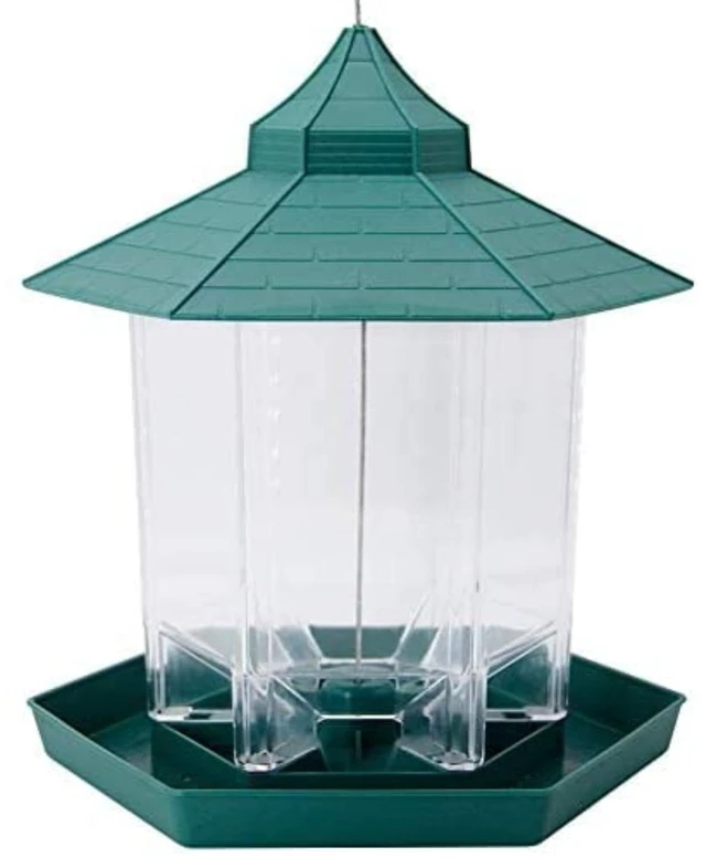 Alt view image 4 of 4 - Wild Bird Feeder Outdoor Hanging Squirrel Proof Hexagon Panorama Hopper Yard New