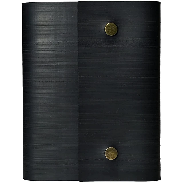 Alt view image 5 of 6 - Notebook Journal From Recycled Tires 240 Blank-Vegan Leather Straps 7X5 -Bronze