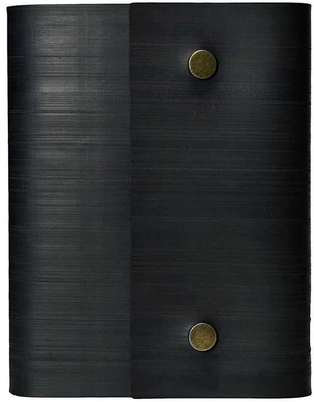 Main image of Notebook Journal From Recycled Tires 240 Blank-Vegan Leather Straps 7X5 -Bronze