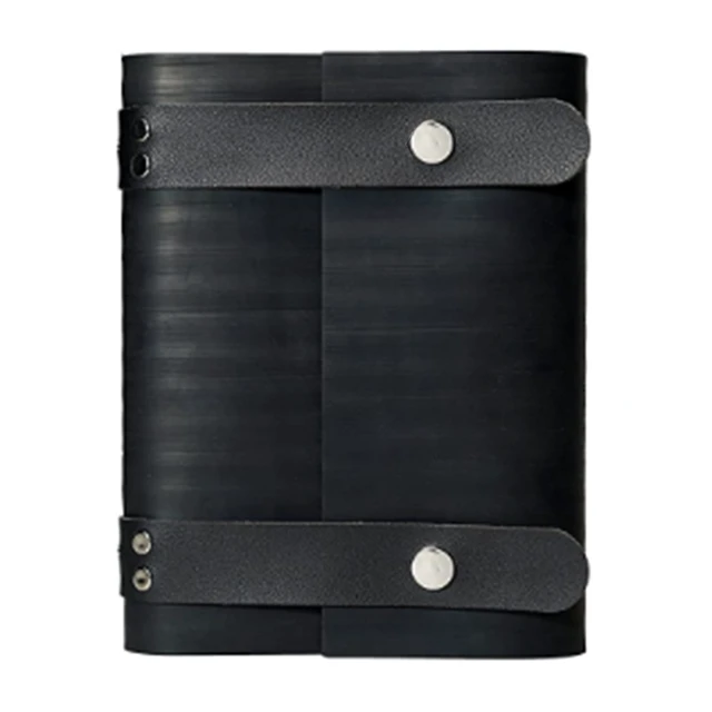 Alt view image 4 of 4 - Notebook Journal From Recycled Tires 240 Blank-Vegan Leather Straps 7X5 Charcoal