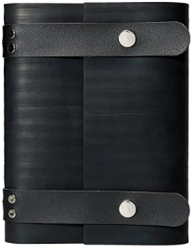 Main image of Notebook Journal From Recycled Tires 240 Blank-Vegan Leather Straps 7X5 Charcoal