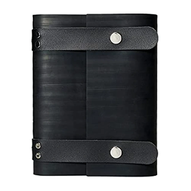 Alt view image 2 of 4 - Notebook Journal From Recycled Tires 240 Blank-Vegan Leather Straps 7X5 Charcoal