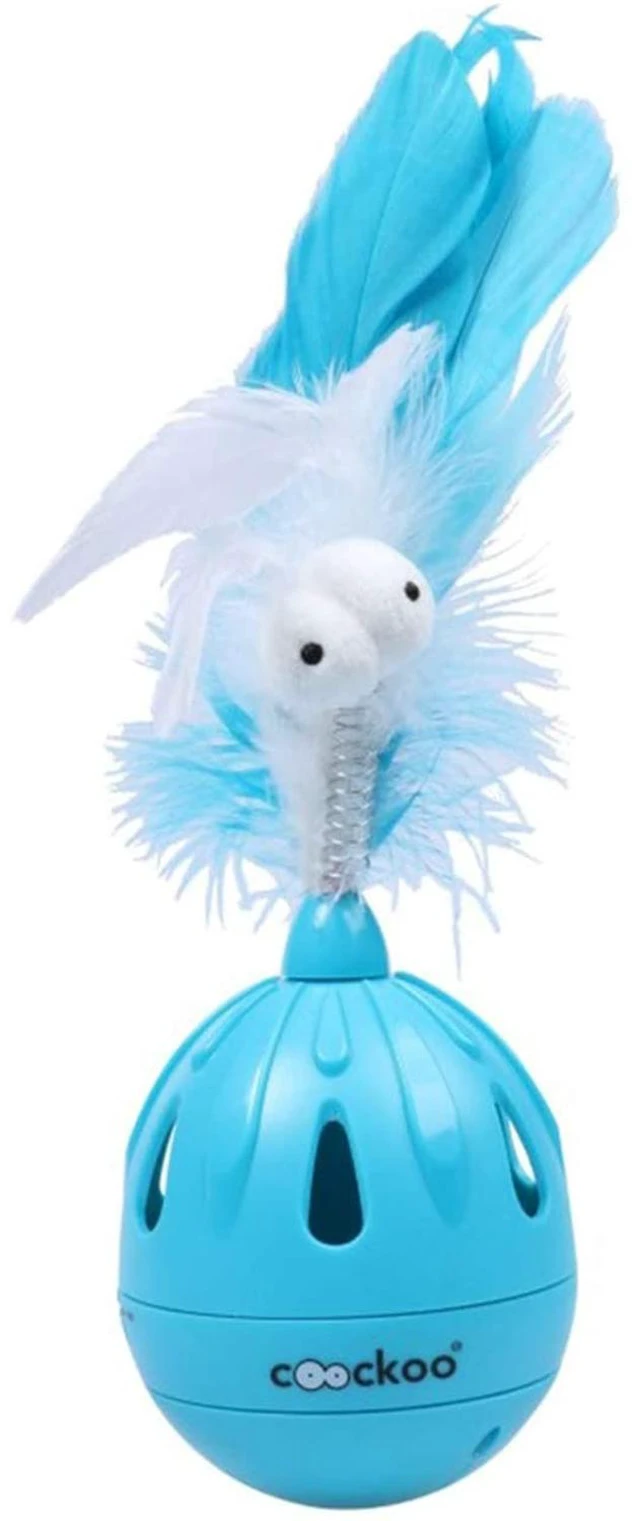 Main image of Coockoo Tumbler Noise Making Cat Toy and Treat Dispenser With Timer, Blue