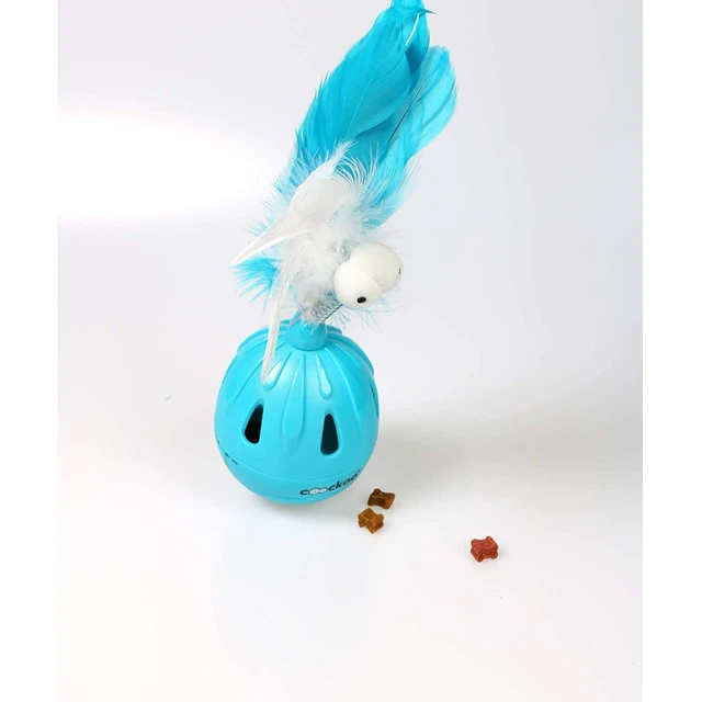 Alt view image 4 of 6 - Coockoo Tumbler Noise Making Cat Toy and Treat Dispenser With Timer, Blue
