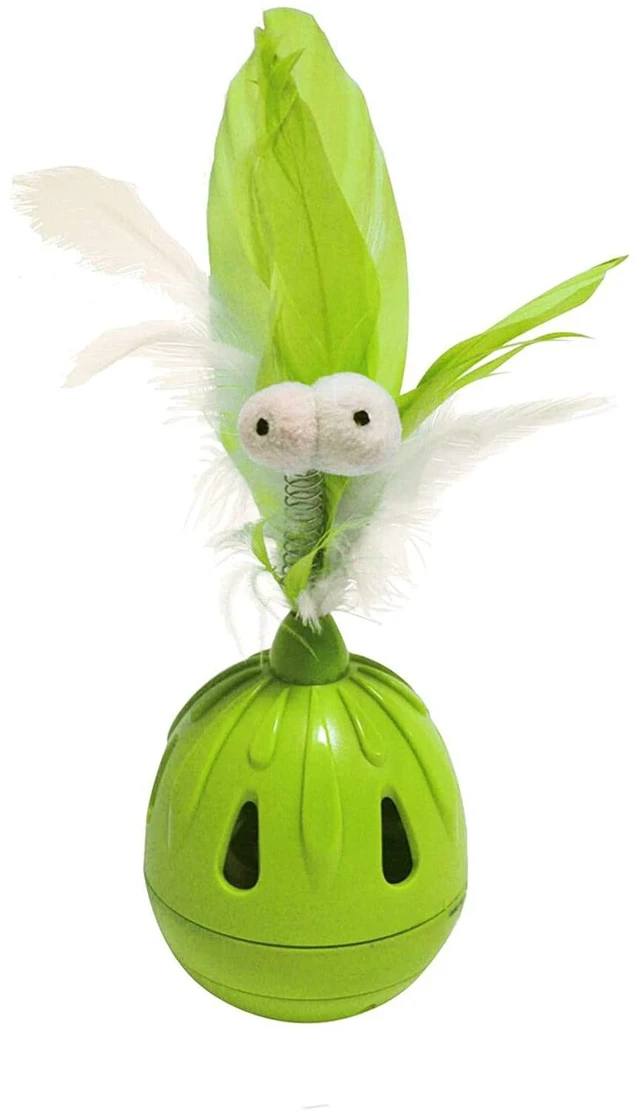 Main image of Coockoo Tumbler Noise Making Cat Toy and Treat Dispenser with Timer, Lime