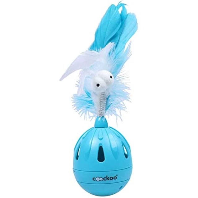 Alt view image 3 of 5 - Coockoo Tumbler Noise Making Cat Toy and Treat Dispenser with Timer, Lime