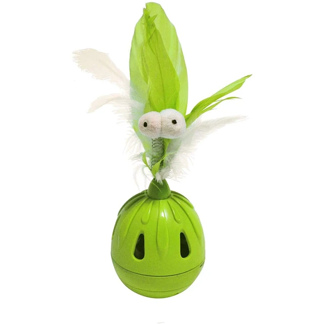 Alt view image 4 of 5 - Coockoo Tumbler Noise Making Cat Toy and Treat Dispenser with Timer, Lime