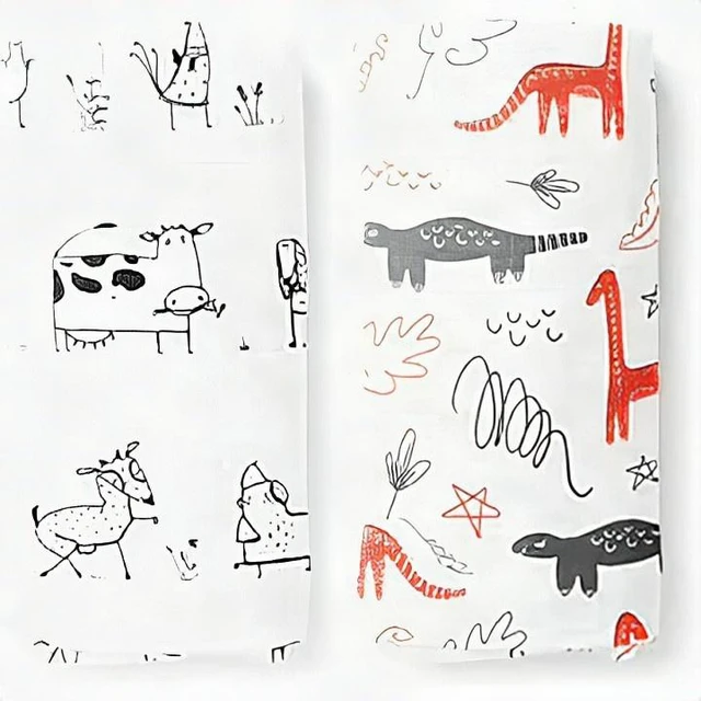 Alt view image 6 of 6 - Baby Muslin Swaddle Blanket 2 Pack 100% Premium Cotton Soft Breathable Newborn