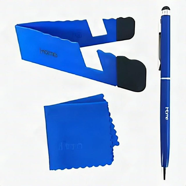 Alt view image 2 of 2 - iHome 3-in-1 Stylus Pen Stand Microfiber Cloth Bundle Tablet Smartphone Blue New
