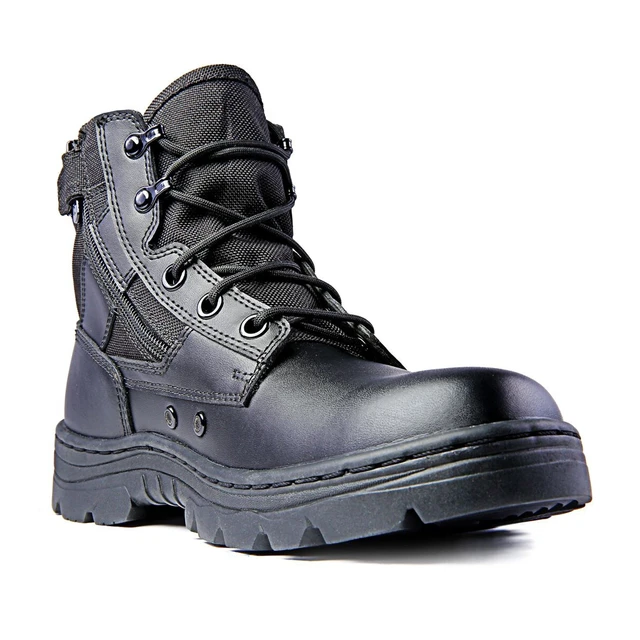 Alt view image 6 of 6 - Ridge Footwear Men's 6" Leather Non-Slip Tactical Military Work Boot Black 4205