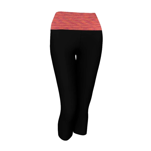 Alt view image 5 of 7 - Alta Women's Two Tone Foldover Yoga Capri Leggings Black/Carrot Small Stretch