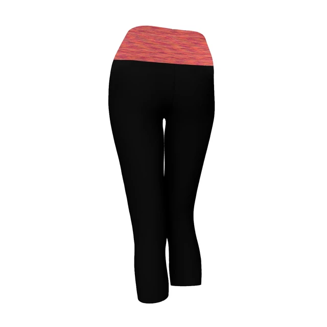 Alt view image 6 of 7 - Alta Women's Two Tone Foldover Yoga Capri Leggings Black/Carrot Small Stretch