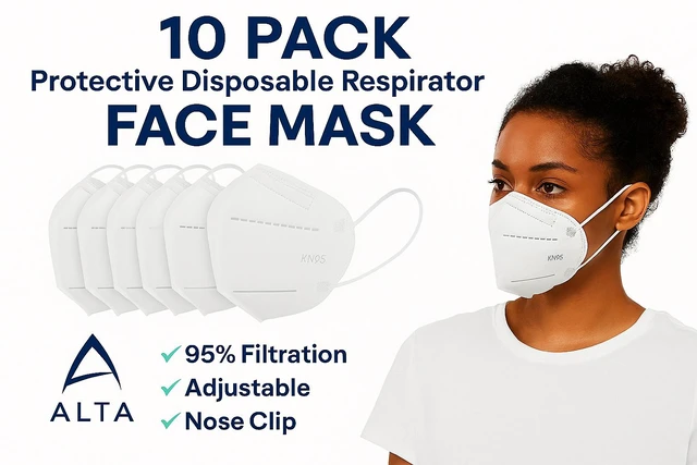 Main image of KN95 Disposable Face Mask 5-Layer 95% Filtration BFE Breathable Protective New