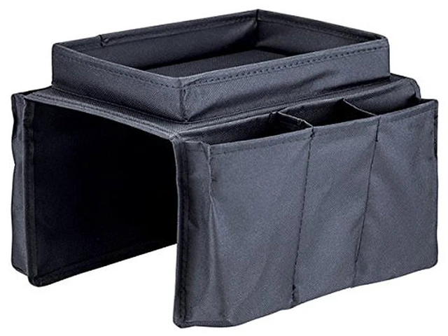 Main image of Black Nylon Polyester Armrest Chair Organizer with 5 Pockets and a Table Top