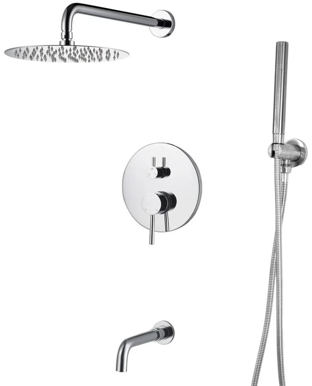 Main image of Eisen Home Rainfall Handheld Shower Head Combo Set Polished Chrome EH-S9186-BN