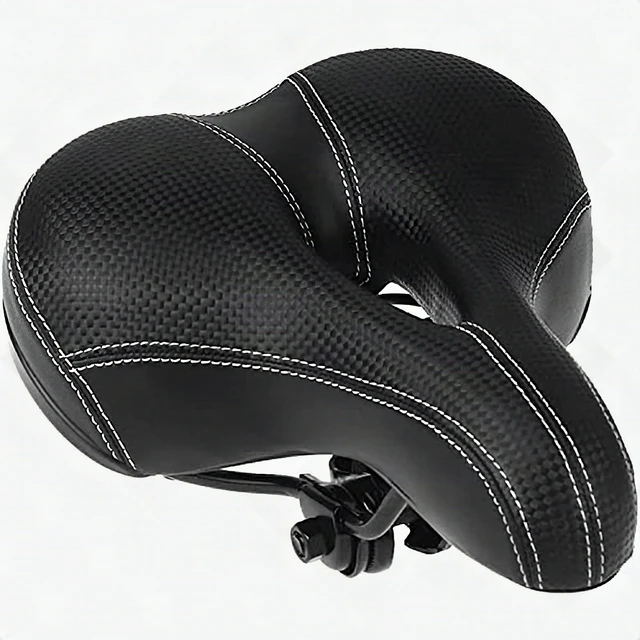 Alt view image 5 of 6 - Comfort Wide Bike Saddle Seat Soft Gel Cushion Waterproof Bicycle Black Unisex