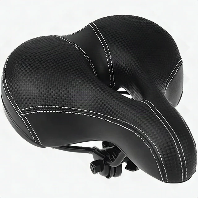 Alt view image 6 of 6 - Comfort Wide Bike Saddle Seat Soft Gel Cushion Waterproof Bicycle Black Unisex