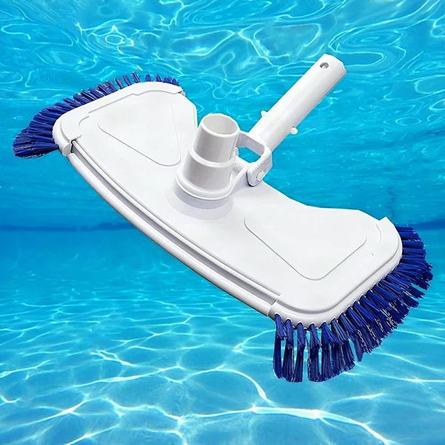 Alt view image 5 of 7 - Heavy Duty Swimming Pool Vacuum Head Floor Wall Cleaning Brush Tool Blue - New