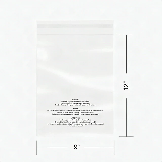 Alt view image 2 of 4 - 9x12 Clear Poly Mailer Bags Packing List Envelopes Self Adhesive 100 Pack New