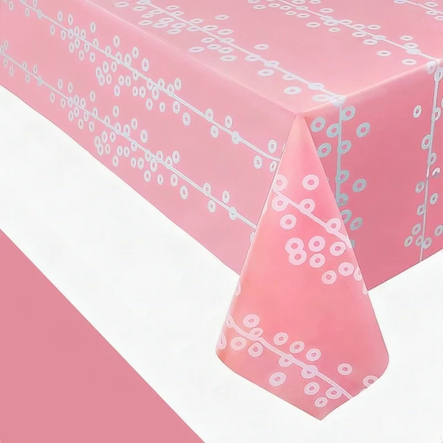 Main image of Pink Disposable Plastic Tablecloths 6-Pack 54x108 Inch Rectangle Table Cover New