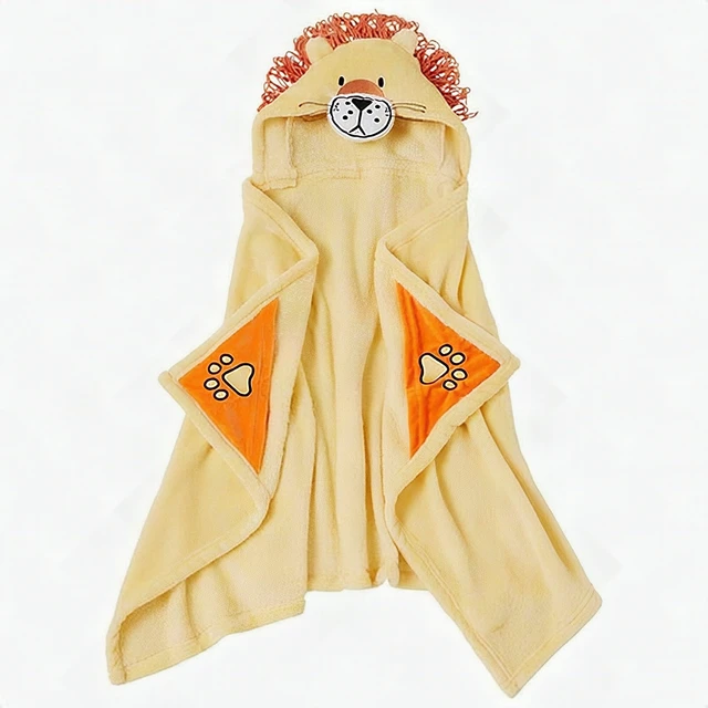 Alt view image 5 of 9 - Urban Dreams Safari Lion Mane 50 X 25 Inches Polyester Hooded Throw, Machine Washable, Golden