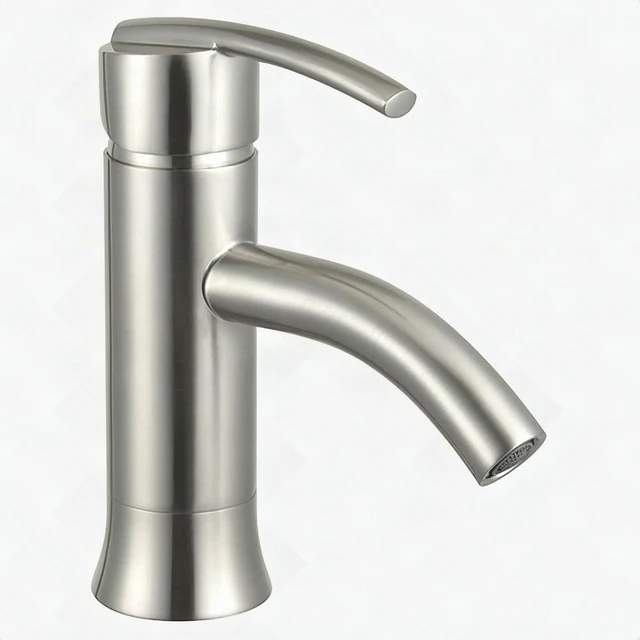 Main image of Eisen Home Waverly Brushed Nickel Bathroom Sink Faucet Single Hole Single Handle