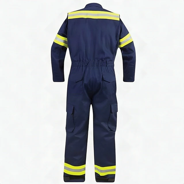 Alt view image 2 of 7 - Propper Fire Resistant Reflective Extrication Suit Padded Knees Navy 4XL-L
