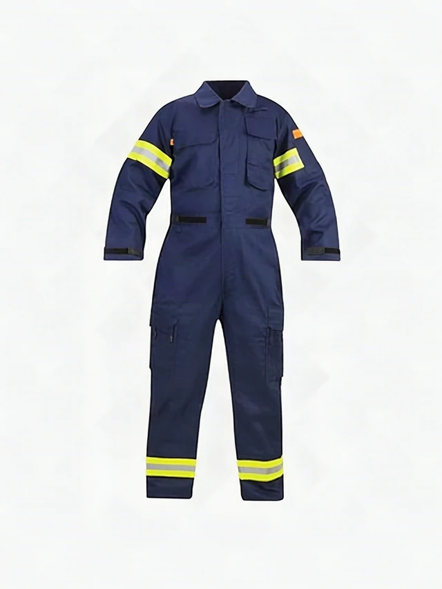 Alt view image 6 of 7 - Propper Fire Resistant Reflective Extrication Suit Padded Knees Navy 4XL-L
