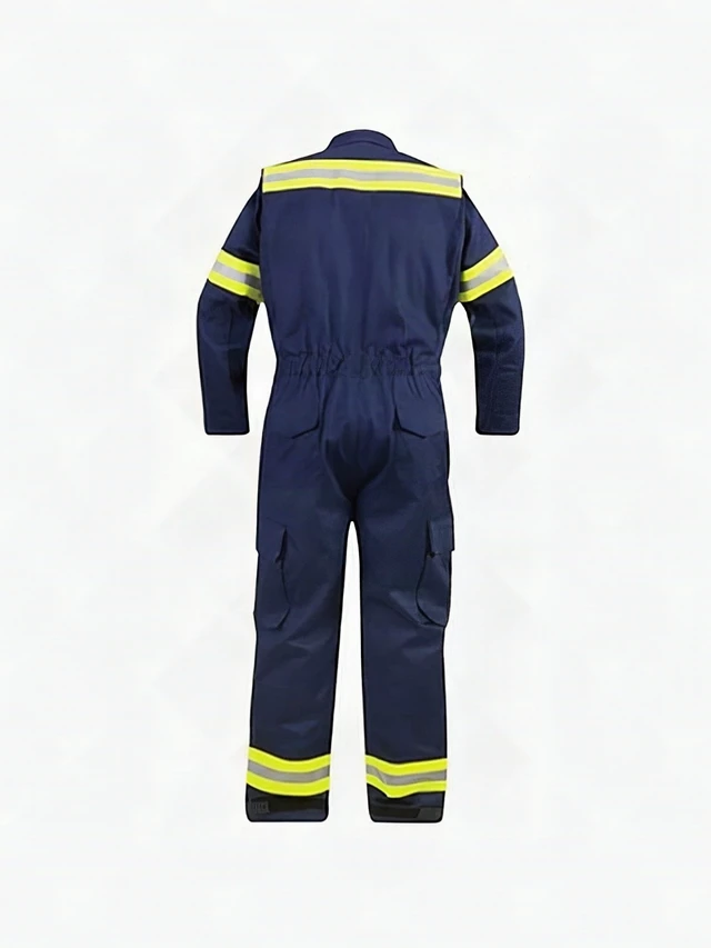 Alt view image 7 of 7 - Propper Fire Resistant Reflective Extrication Suit Padded Knees Navy 4XL-L