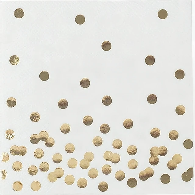 Alt view image 3 of 7 - Gold Dot Disposable Paper Plates Napkins Party Supplies Set 7 & 9 Inch 50 Pack