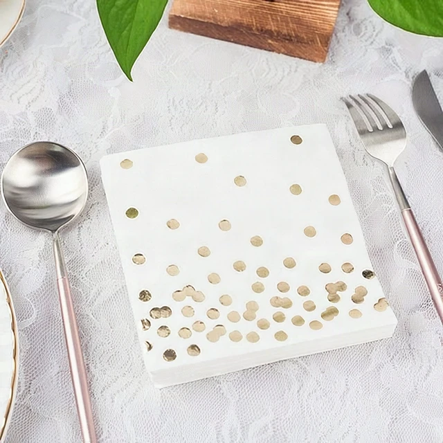 Alt view image 5 of 7 - Gold Dot Disposable Paper Plates Napkins Party Supplies Set 7 & 9 Inch 50 Pack