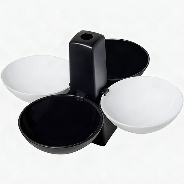 Main image of Altatac Sports Party Serving Bowls, 2 Black, 2 White Bowls and Stand