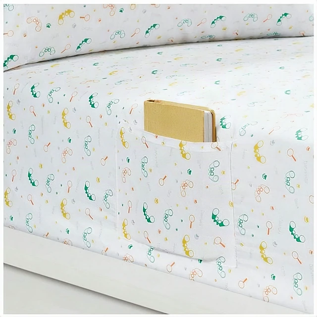 Alt view image 2 of 6 - Urban Dreams Kids Safari Twin Sheet Set 3-Piece White Storage Pocket Twin New