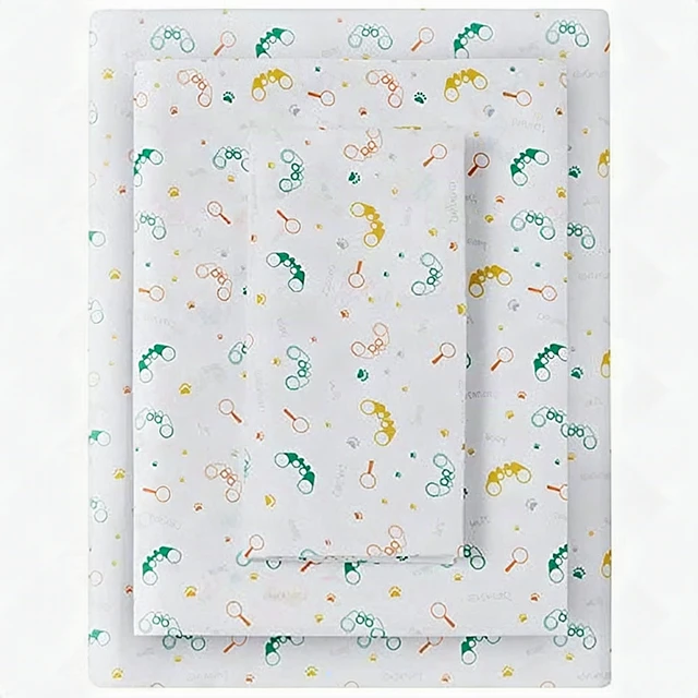 Alt view image 3 of 6 - Urban Dreams Kids Safari Twin Sheet Set 3-Piece White Storage Pocket Twin New